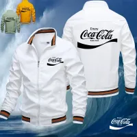 ∏ Coca Cola เสื้อแจ็คเก็ตเบสบอลลําลองแฟชั่นพิมพ์ลายสําหรับผู้ชาย