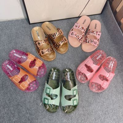 【Ready Stock】NewMelissaˉNew square buckle beach candy color daily slippers