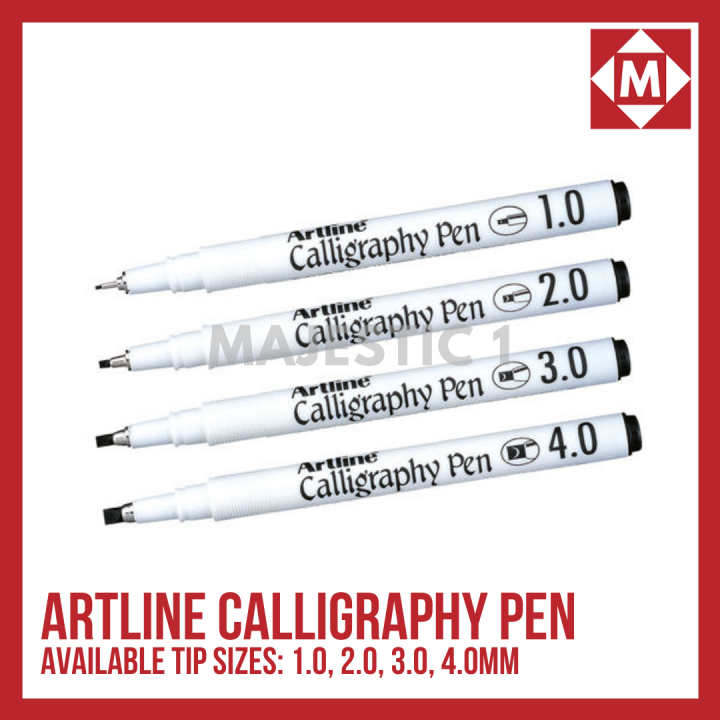 Artline Calligraphy Pen (1.0mm, 2.0mm, 3.0mm, 4.0mm) | Lazada PH