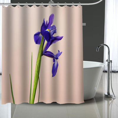 Waterproof Shower Curtain Can Be Customized Iris Flowers Bathroom Shower Bath Supplies Polyester Shower Curtain With Hooks