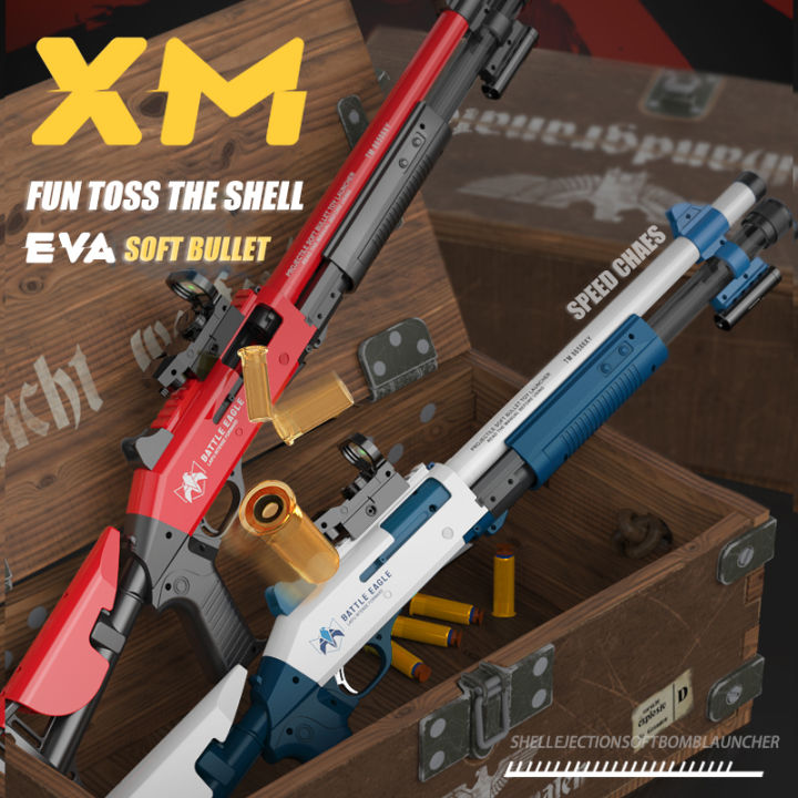 Child XM1014 Shell Ejection Throwing Toy Guns Manual Rifle Soft