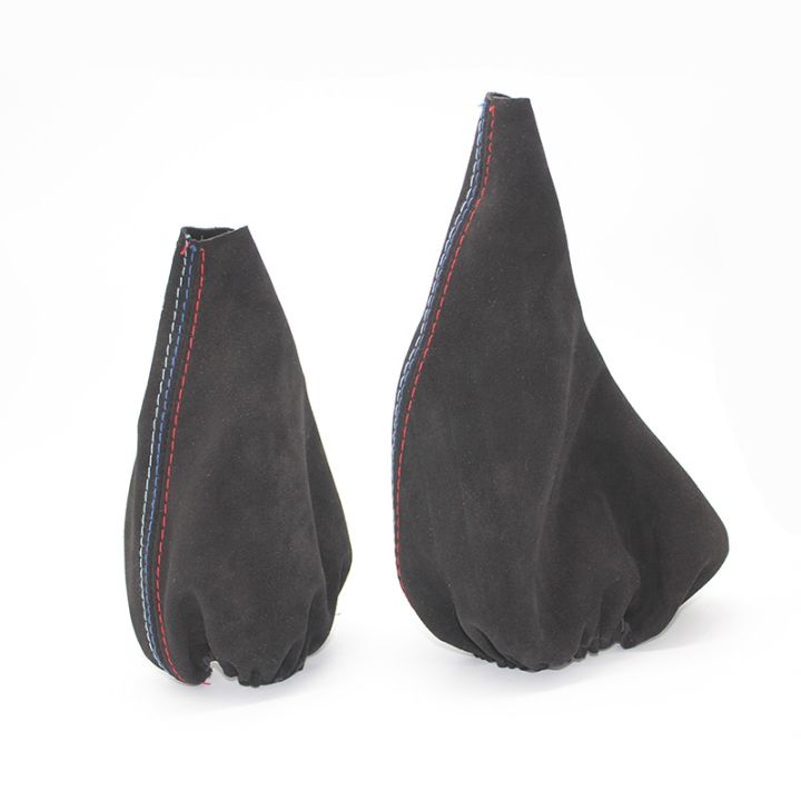 car-gear-shift-collars-manual-handbrake-gaiter-boot-cover-for-bmw-3-series-e36-e46-e30-e34-m3-z3-black-suede-leather