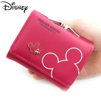 Disney PU Leather Wallet for Women 2023 New Mickey Mouse Coin Purse Cartoon Pattern Three Fold Wallet Girls Mini Clutch Bag
