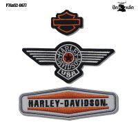 ตัวรีดติดเสื้อ โลโก้ harley davidson 3 แบบ 3สไตล์ แบบใหม่ หายาก