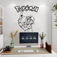 hotx【DT】 Pikachu Wall Sticker Cartoon Anime Kids Room Decoration Adhesive Graffiti  Removable