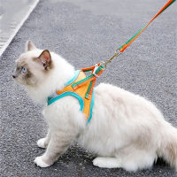 Cat Vest Leash Cat Vest Harness and Leash Set Adjustable Belt Reflective Effect For Travel Walking Running Hiking