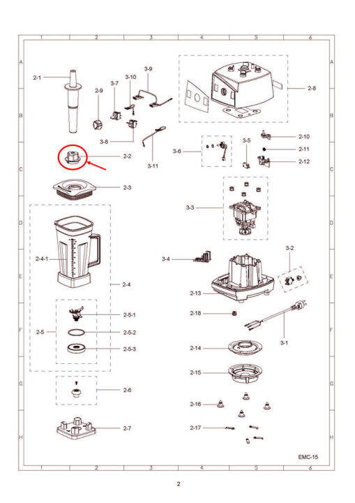 ฝาปิดเครื่องปั่นเล็ก-ชาร์ป-sharp-รุ่น-emc-15-emc-21-pn-9r212-แท้