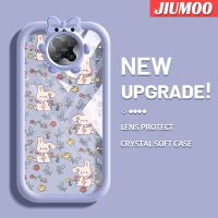 เคส JIUMOO สำหรับ Xiaomi Poco F2 Pro Redmi K30 Pro เคสซูมได้ลายการ์ตูนดีไซน์ใหม่กระต่ายดอกไม้น่ารักเคสโทรศัพท์ซิลิโคนใสนิ่มเคสป้องกันเลนส์กล้องถ่ายรูปปิศาจน้อยกันกระแทกฝาครอบใส