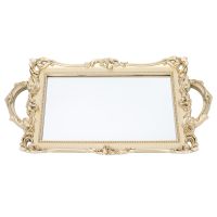 【JH】 Tray Photo Mirror Plate Storage Trays Props Dish Developing Trinket Serving European Makeup