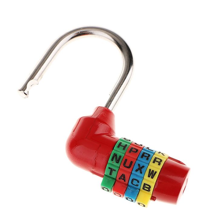 ล็อครหัสกุญแจคล้องแบบรหัสตัวอักษรหมุนดิจิตอล4ตัวกระเป๋าถือเดินทางกระเป๋าเดินทาง