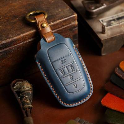 Luxury Car Key Cover Case Leather Keychain Fob Accessories for Toyota Alphard Vellfire 30 Series Previa Tarago Holder Keyring