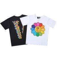 VLONE Mens Limited Style T-Shirt 19SS Murakami Takashi Sunflower Co-branded Cotton FOG T-Shirt INS Trend Hip Hop High Street Plus Size Loose Unisex Top