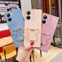 เคสโทรศัพท์ Vivo Y36 Y02t Y02A Y02 สีมาการองล่าสุดการออกแบบชุบด้วยตัวยึดเคสนิ่ม vivo Y36 Y02t ฝาครอบโทรศัพท์