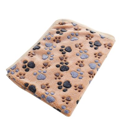 Fluffy Dog Blanket Soft And Warm Polyester Fleece Washable Pet Blankets For Dog Cats Cute Paw Print Throw Cover