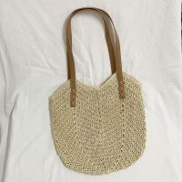 Beige 2023 Summer Beach Straw Handbags And Purses Weave Tote Bag Female Bohemian Shoulder Bags For Women Lady Travel Shopping Bags