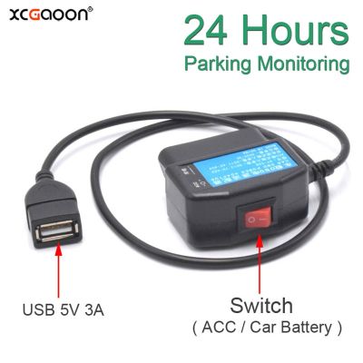 XCGaoon 24Hours 5V 3A USB Car Charge Cable OBD Hardwire Kit With Switch 0.5meter Wire For Dash Cam Camcorder Vehicle DVR Electrical Connectors