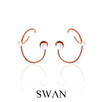 SWAN - Mia Pearl Climb Earring ต่างหูเงินแท้ มุกแท้ มุกน้ำจืด ใส่ได้สองแบบ