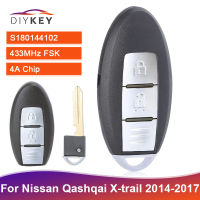 DIYKEY 2 Button Smart Remote Key 433.92MHz Keyless Entry For Nissan Qashqai X-trail 2014 2015 2016 2017 4A Chip S2