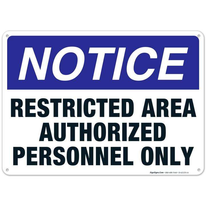 Restricted Area Authorized Personnel Only Sign Rust Free Aluminum Fade ...