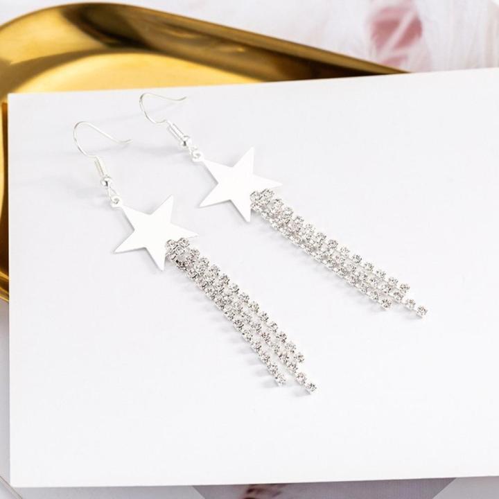unique-earrings-five-star-pendant-earrings-simple-earrings-fashion-earrings-earrings-long-star-earrings