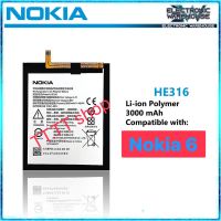 แบตเตอรี่ แท้ Nokia 6 TA-1000 TA-1003 HE316 3000mAh ประกัน 3 เดือน แท้