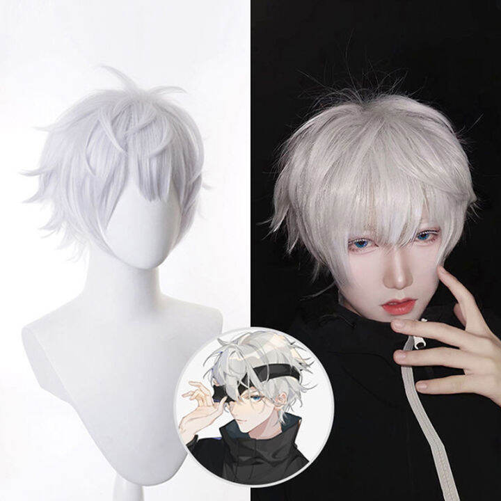 Anime Jujutsu Kaisen Gojo Satoru Cosplay Wigs Short Hair Wigs For Party ...