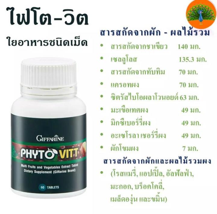 ไฟโตวิต-phyto-vitt-ผักเม็ด-ใยอาหาร-ชนิดเม็ดกิฟฟารีน-ผักเม็ด-ใยอาหารสูง-ไฟเบอร์ผัก-ท้องผูก-ควบคุมน้ำหนัก-ลดพุงมีไฟเบอร์-giffarine