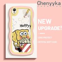 เคส Chenyyka สำหรับ OPPO A37 A37F เคส NEO 9แฮปปี้ Spongebob ลายครีมขอบนุ่มเคสมือถือกันกระแทกแบบใสสร้างสรรค์เคสโปร่งใสลายกล้องถ่ายรูปเรียบง่ายฝาครอบป้องกันอ่อนโยน