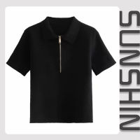 LH.Sunshine เสื้อยืดแต่งซิปดูดีมากแม่ ? สวยแซ่บยั่วๆแบบไม่มีอะไรกั้น ?? ปังปุ๊สุดดๆ ? ?เก็บทรง ใส่แล้วผอม 27.คุณหนูไฮโซ แฟชั่นOL