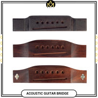 สะพานกีตาร์อะคูสติก 6 สายกีตาร์ Rosewood Saddle Bridge เปลี่ยน Pre-slotted สำหรับติดตั้งง่ายและรวดเร็ว-DFDAG STORE