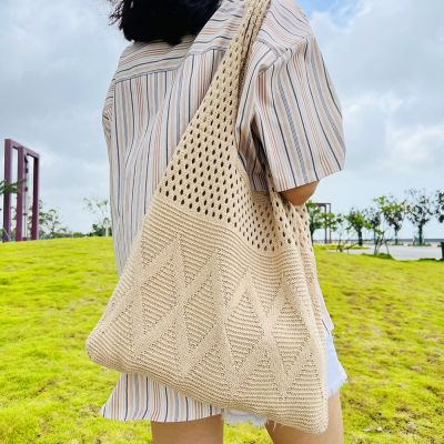 Designer Knitted Handbags Female Large Capacity Totes Womens Shoulder Bag Summer Beach Bag Purses Casual Hollow Woven Shopping