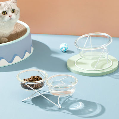 Drinking Bowls for Dogs Animals Feeding Cat Pet Glass Feeder And Drinker Rodent Food Elevated Best Selling Pet Supplies #P037