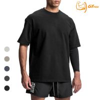 กีฬา ออกกำลังกาย  เสื้อยืดแขนสั้นกีฬาผู้ชาย sports T-short sleeves Mens ผ้าฝ้ายระบายอากาศ ทรงสลิม สำหรับฟิตเนส เพาะกาย สีทึบ