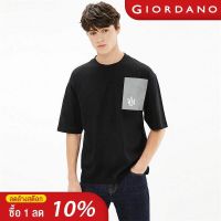 Giordano ผู้ชาย เสื้อยืด POLO แขนสั้นผ้าสะ เสื้อยืดคอกลมแขนสั้นผ้าฝ้ายพิมพ์ลายทรงหลวมแฟชั่นสําหรับผู้ชาย