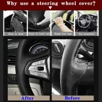 DIY Black Wearable Faux LeatherCar Accessories Steering Wheel Cover For Kia Rio K2 Picanto Morning 2017 2018 2019 Rio5 2019