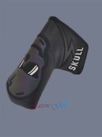 ▧ Night black glare skull golf putter cover with magnetic one-word durable leather GOLF club head cover trendy brand