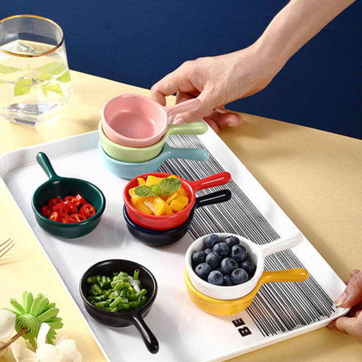 8 Pack Dipping Sauce Dish Seasoning Dish (Length: 2inch, Height: 1inch) Soy Sauce Dishes Plastic Dipping Bowls Multicolor Mini Appetizer Plates