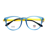 แว่นตา สำหรับตัดเลนส์ แว่นสายตา กรอบแว่นตา Fashion รุ่น Paul Frank 3042 สีฟ้าขาเหลือง กรอบเต็ม Rectangle ทรงรี ขาข้อต่อ วัสดุ TR 90 รับตัดเลนส์ทุกชนิด