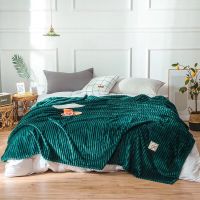 Super Soft Flannel Blankets For Beds Solid Striped Plaid Striped Mink Throw Sofa Cover Bedspread Winter Warm Throw Blankets