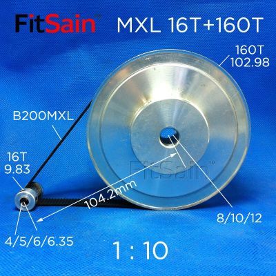 Fitsain-Mxl 16t160t ความกว้างของ1:10 10Mm Synchronous Wheel Stepper มอเตอร์รถเข็นลดเกียร์