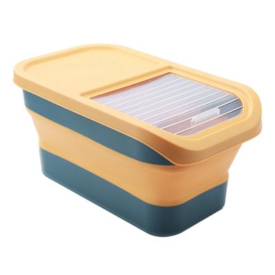 Large Capacity Foldable Rice Bucket Kitchen Home Insect-Proof Grains Storage Box Cereals Organizer Container