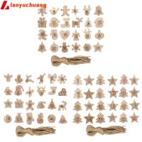 LANYUCHUANG 24pcs/set แพคเกจบิสกิต คริสต์มาส คลิป เครื่องประดับ ป้ายหมายเลข ปฏิทินจุติคริสต์มาส นับถอยหลังแท็กแขวน จี้ไม้