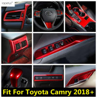 แผงเกียร์ยกหน้าต่างโคมไฟหัวเสา A กรอบครอบตัดสำหรับ Toyota Camry 2018 - 2023 ABS อุปกรณ์ตกแต่งภายในชุด