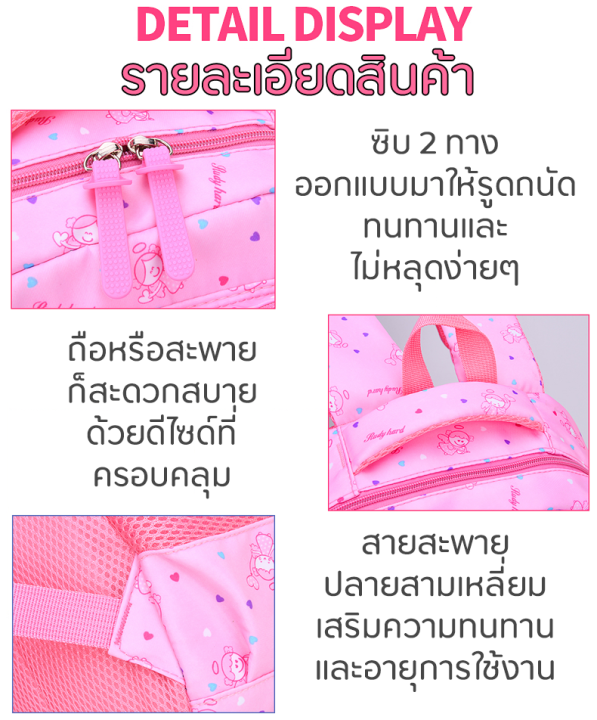 linpure-กระเป๋าเป้-กระเป๋านักเรียน-กระเป๋าเดินทาง-เปิดได้-180-องศา-สินค้าพร้อมส่ง-มีบริการเก็บเงินปลายทาง