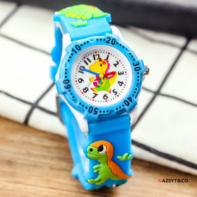 นาฬิกาการ์ตูนไดโนเสาร์สีเหลืองเด็กชายและเด็กหญิง3D เด็กกันน้ำนาฬิกาอิเล็กทรอนิกส์0000
