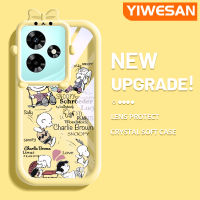 YIWESAN เคสสำหรับ Infix 30 Pro ขายดี30i ร้อน20 Play 20i ร้อน9 Play กระแสแฟชั่นแบรนด์สาวน้อยกับเคสนิ่มเคส Tpu ใสน่ารักเคสกรอบสีเคสกันกระแทกกล้อง