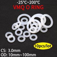 【hot】○  10pcs O Gasket 3mm 10   100mm Silicone Food Grade  o-rings silicon ring high temperature gasket