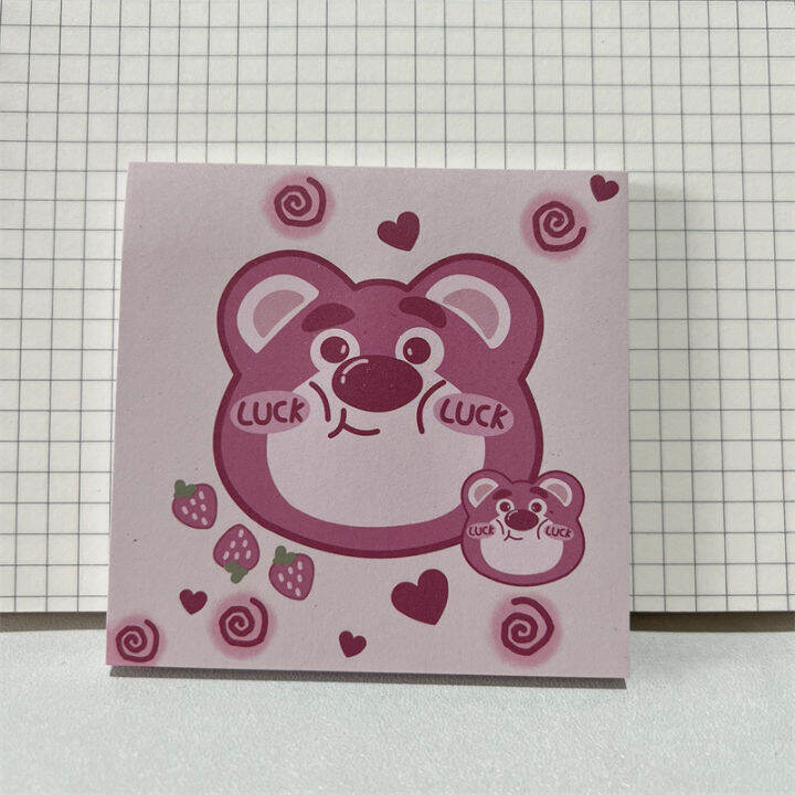 lotso-strawberry-bear-sticky-note-cartoon-cute-pad-stickable-note