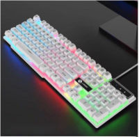 Gaming Keyboard and Mouse 104-key Luminous USB Wired Keyboard Gamer MultiMedia LED Rainbow Backlit Equipment Sets for Desktop