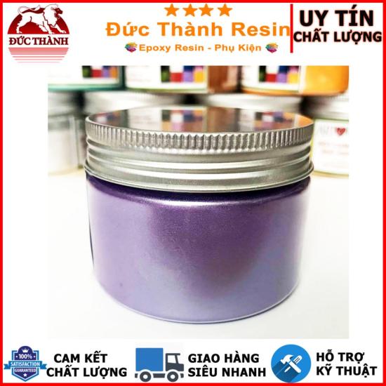 Bột camay nhũ ánh kim pha epoxy resin màu tím - purple 50g - ảnh sản phẩm 1
